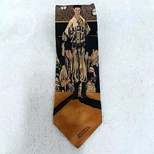 Norman Rockwell Vintage All Silk Chicago Cubs Baseball Tie